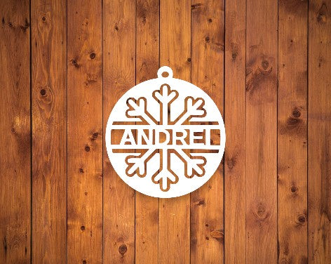 Ornamente de Crăciun printate 3D - personalizate cu nume (fulg)