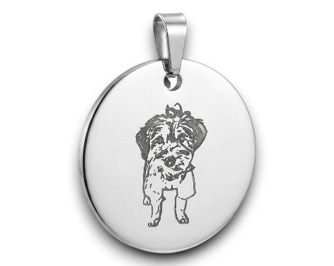 Medalion rotund metalic – personalizare prin gravură laser