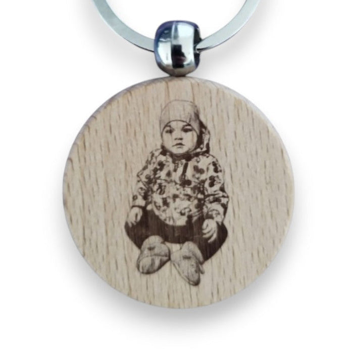 Breloc din lemn personalizat – gravat prin laser ✨