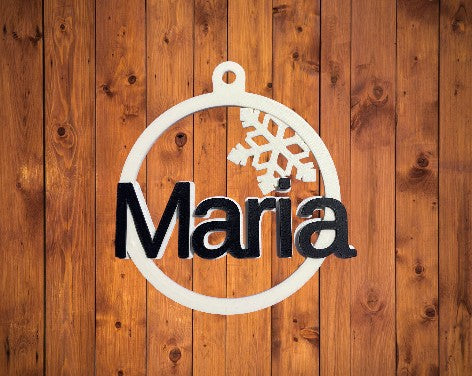 Ornamente de Crăciun printate 3D - personalizate cu nume (fulg mic deasupra)