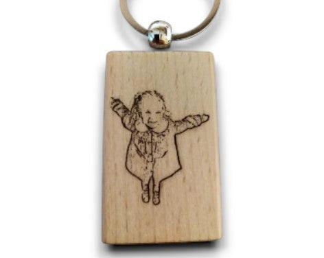 Breloc din lemn personalizat – gravat prin laser ✨