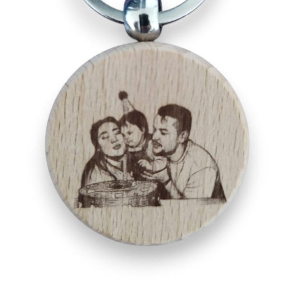 Breloc din lemn personalizat – gravat prin laser ✨