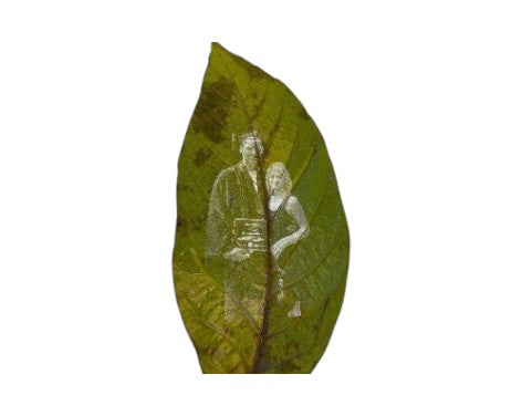 Portret gravat pe frunză — amintiri naturale și unice